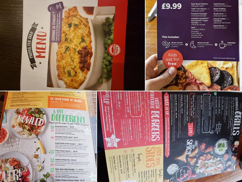 Concorde Brewers Fayre Menu