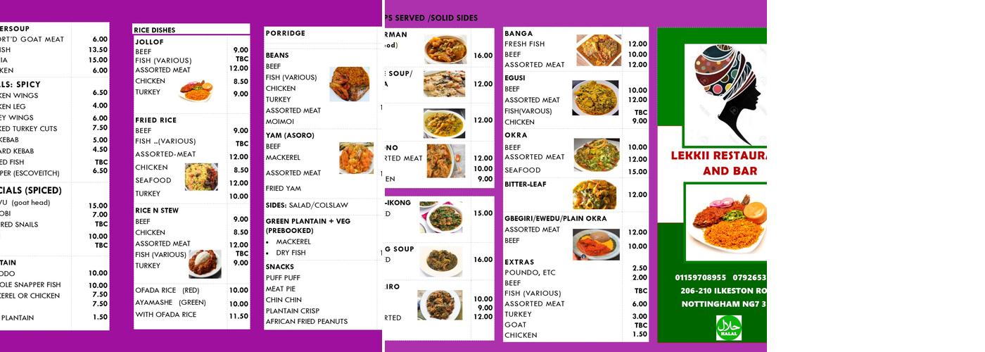 LEKKII Restaurant & Bar Menu