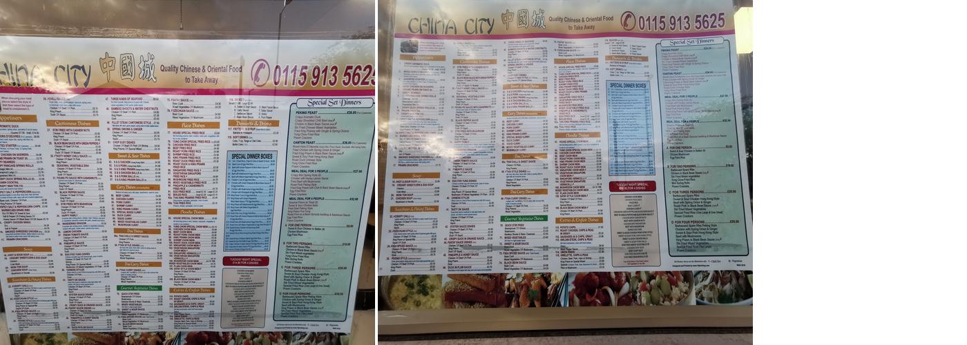 China City Menu