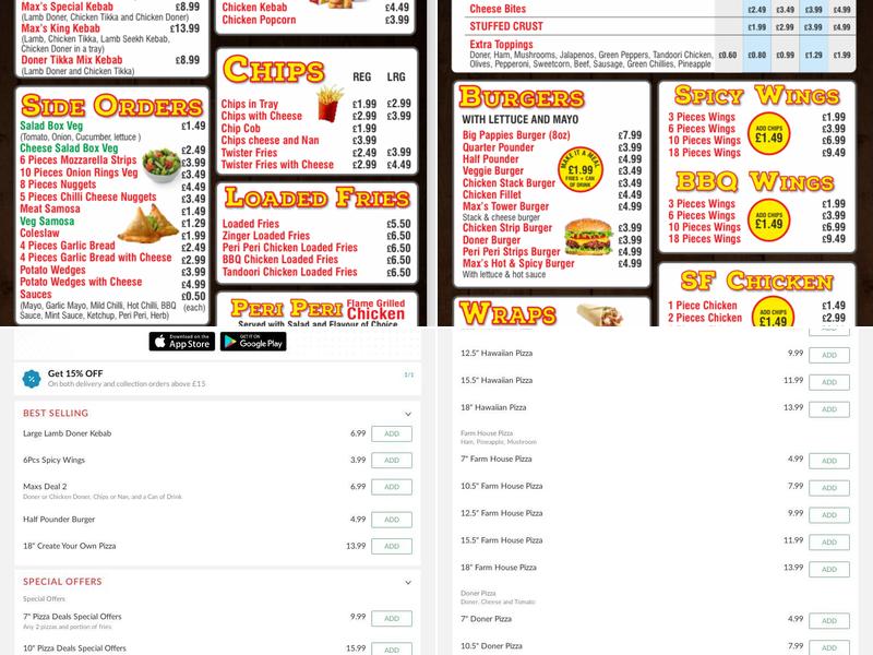 Max’s Pizza and Peri Peri (Nottingham) Menu
