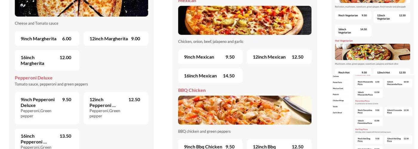 Efes Pizza & Pasta Limited Menu