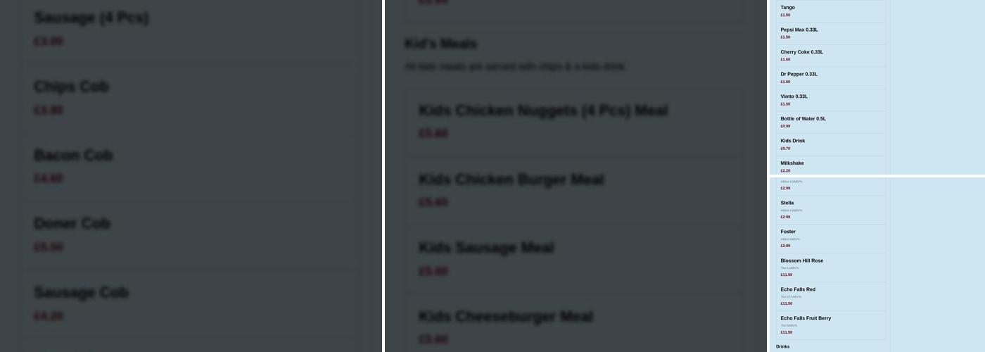 Marinos Pizza & Kebab Menu