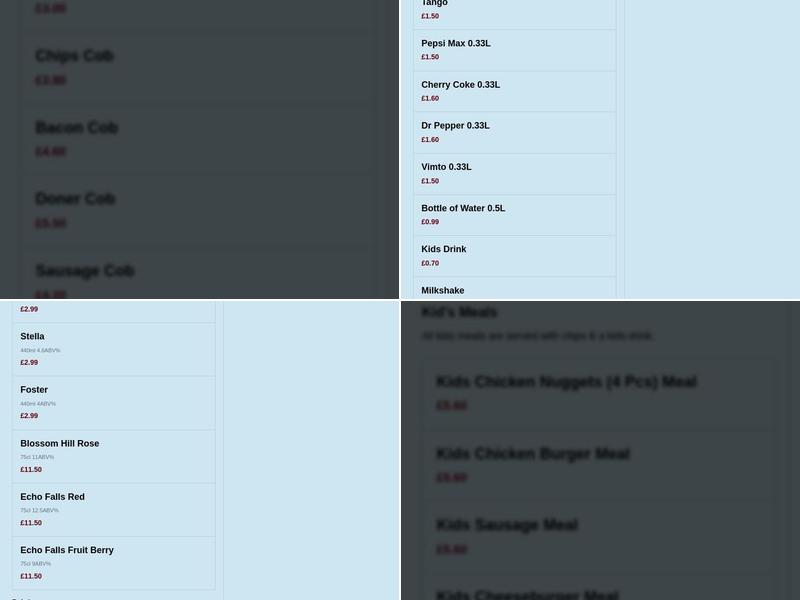 Marinos Pizza & Kebab Menu