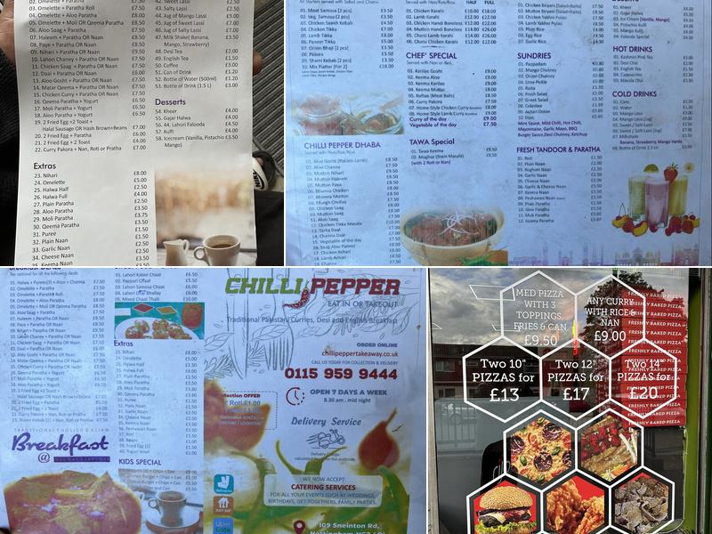 Chilli Pepper Menu
