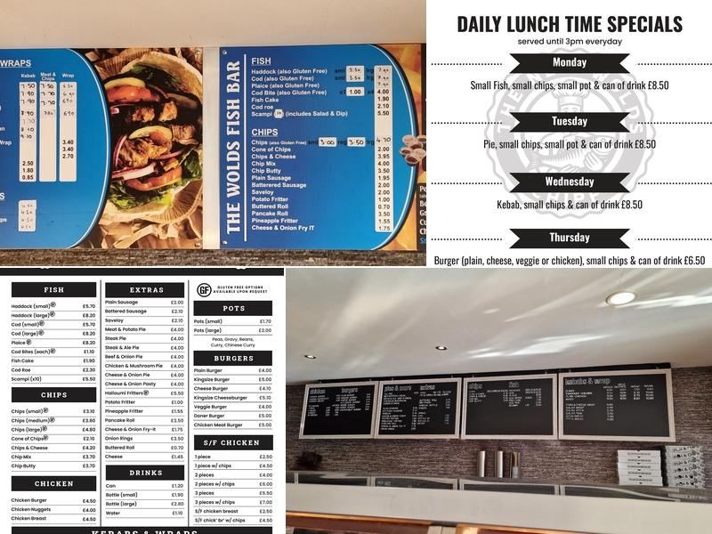 The Wolds Fish Bar Menu