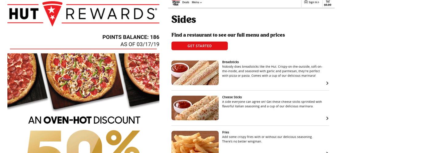 Pizza Hut Menu