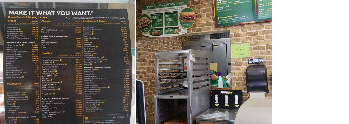 Subway Menu