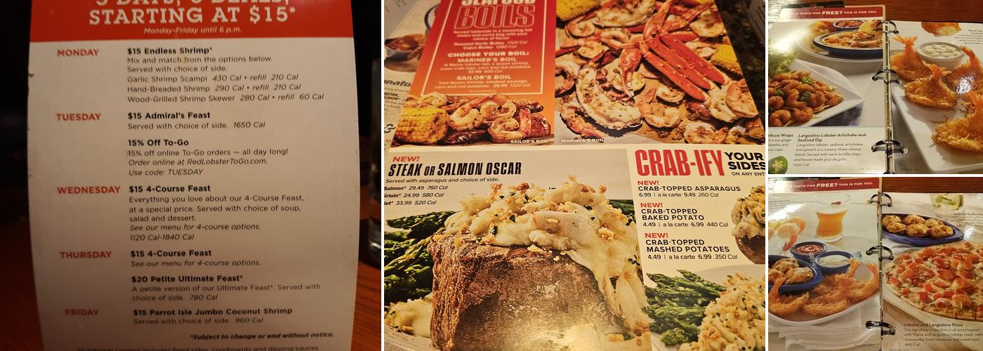 Red Lobster Menu