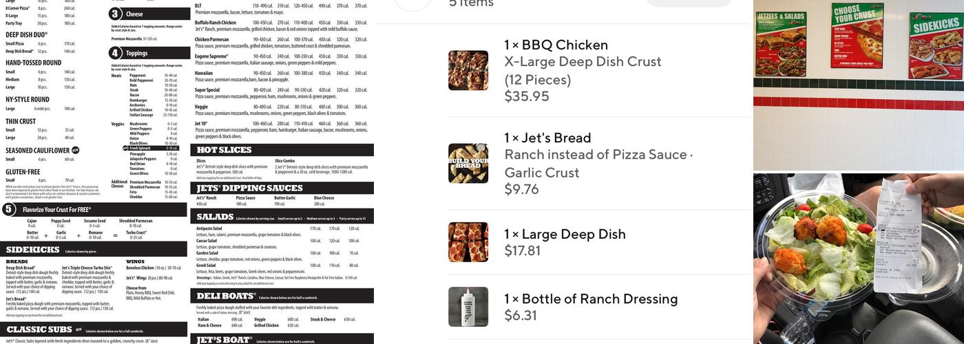 Jet's Pizza Menu