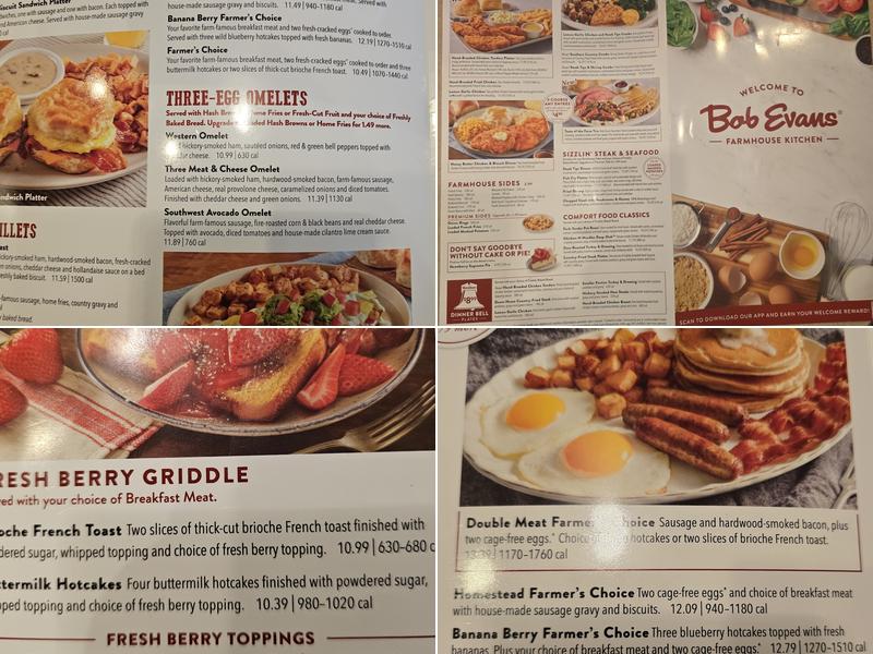 Bob Evans Menu