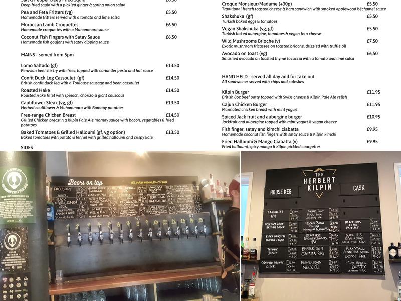 The Kilpin Beer Cafe Menu