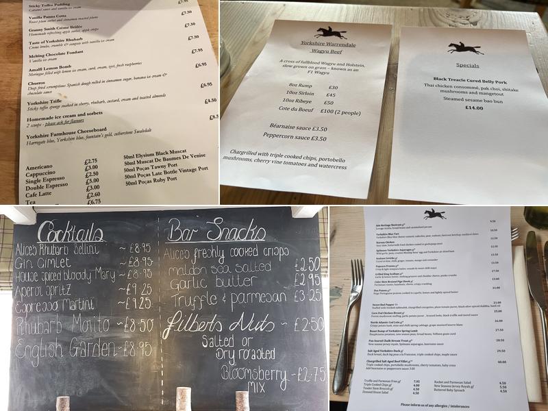 The Alice Hawthorn Inn | Restaurant & Rooms Menu