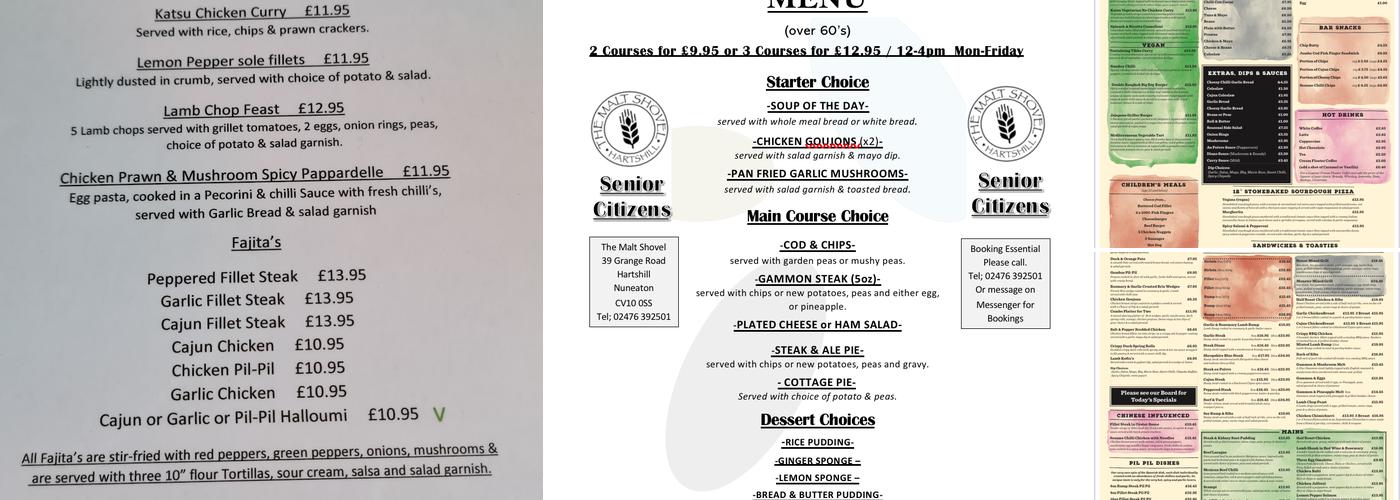 The Malt Shovel Menu