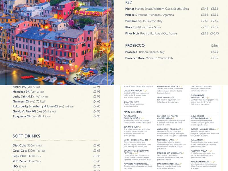 Ego At The Cedar Tree, Nuneaton Menu