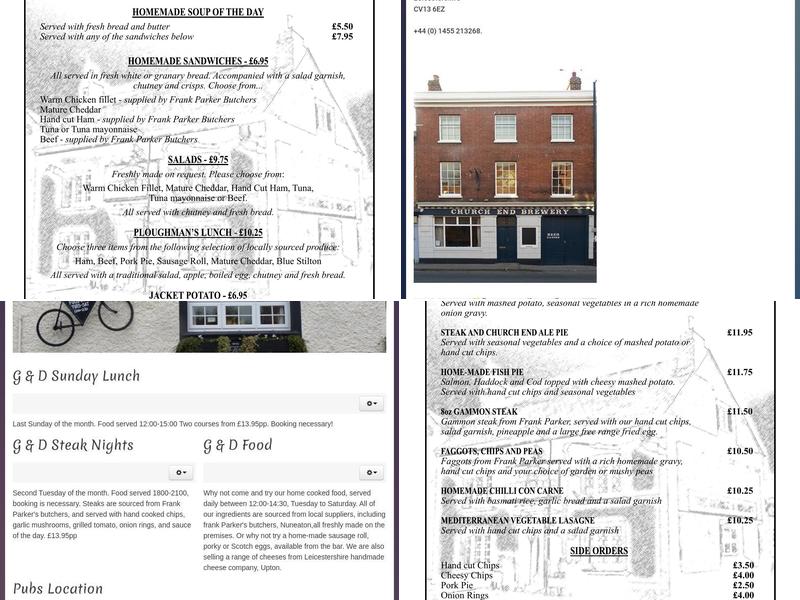 The George & Dragon Menu