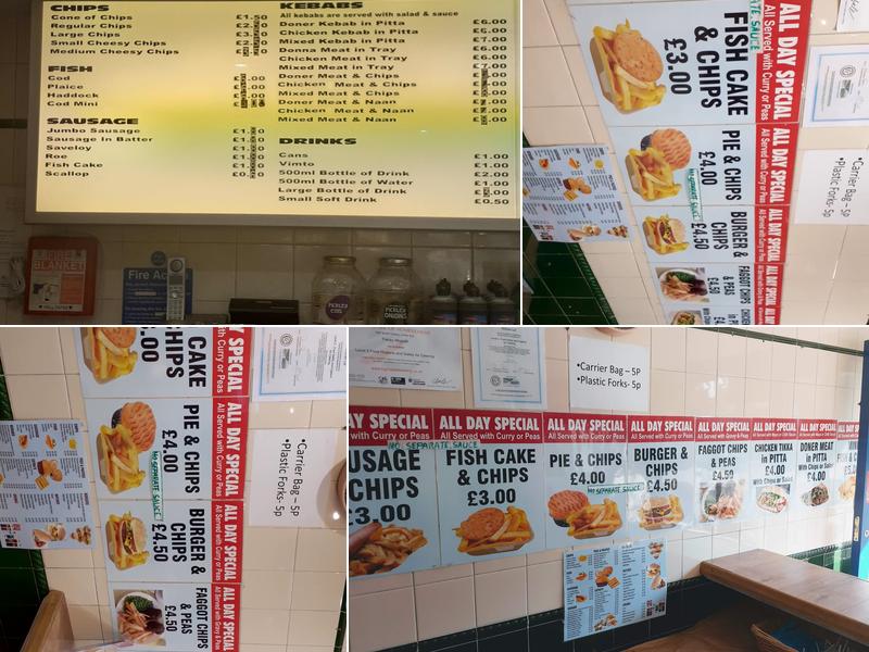 Chaplins Fish & Chips Nuneaton Menu