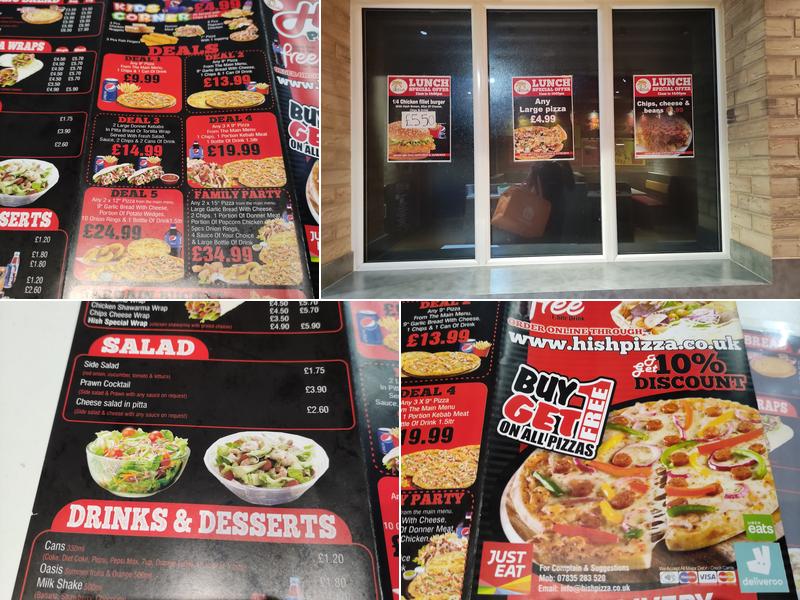 Hish Pizza Nuneaton Menu