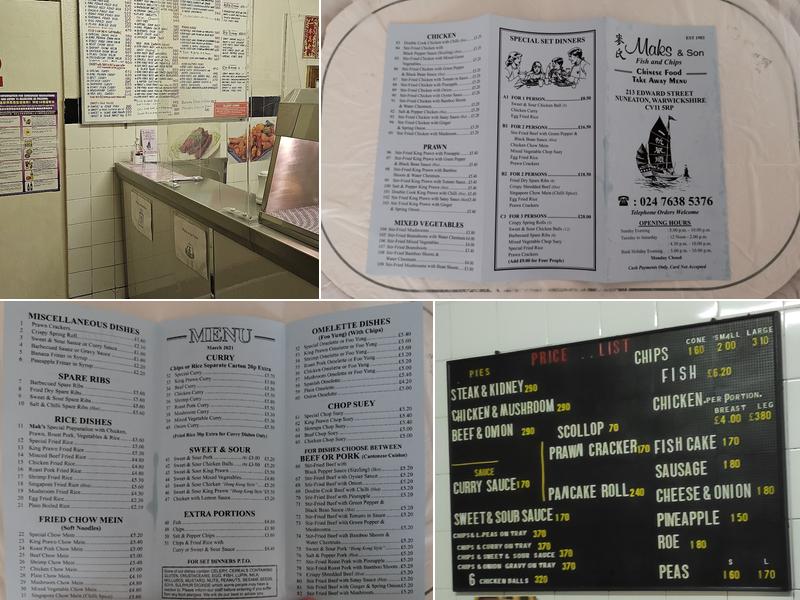 Mak's & Son Menu