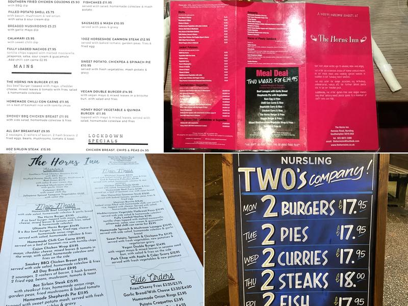 The Horns Inn Menu