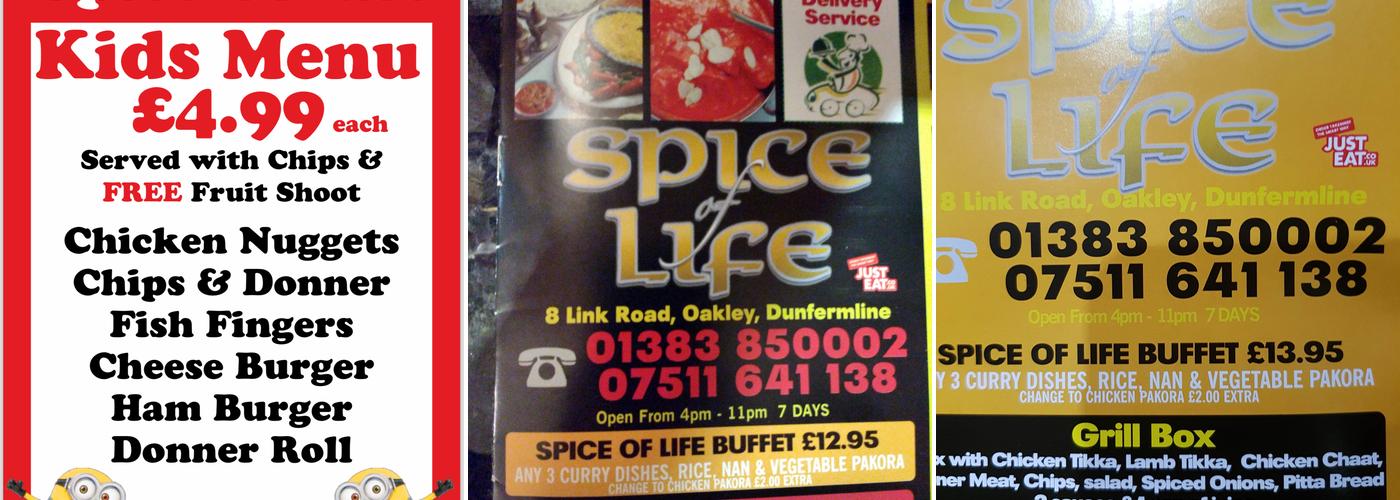 Spice Of Life Menu