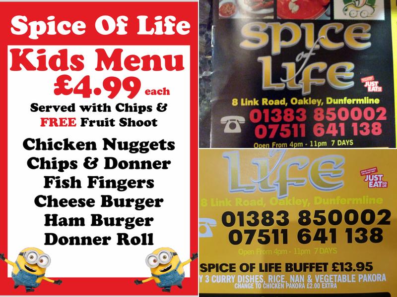 Spice Of Life Menu