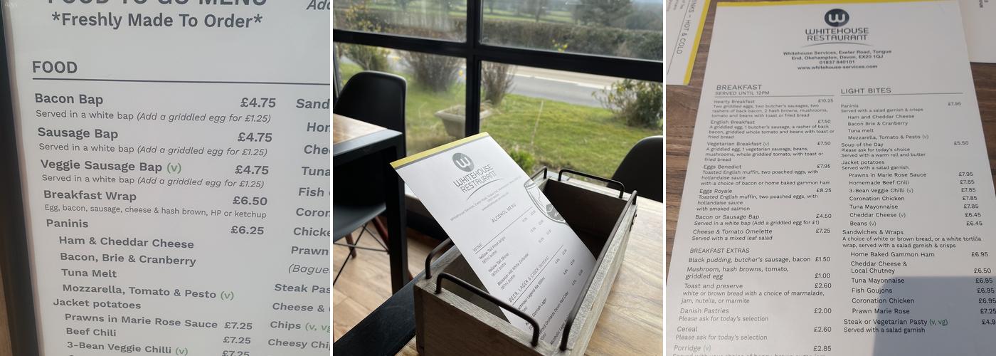 Whitehouse Restaurant Menu
