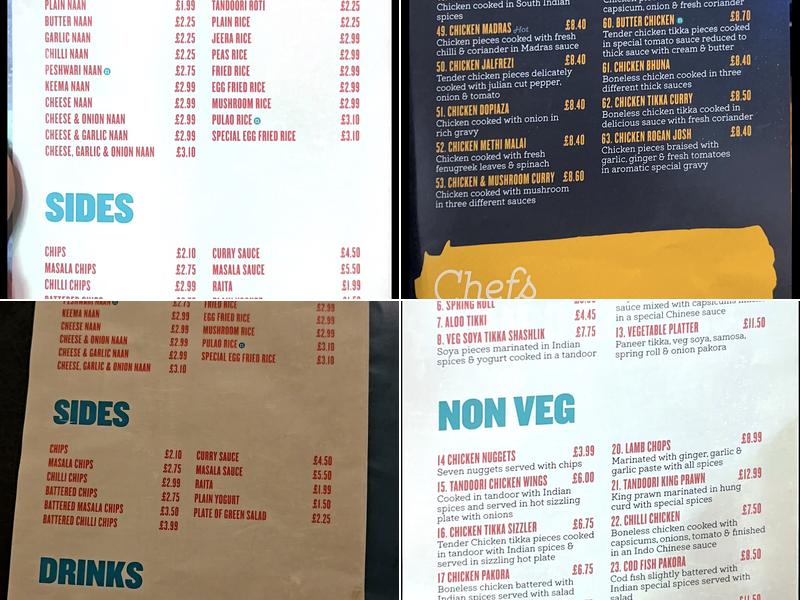 The Railway Inn Menu