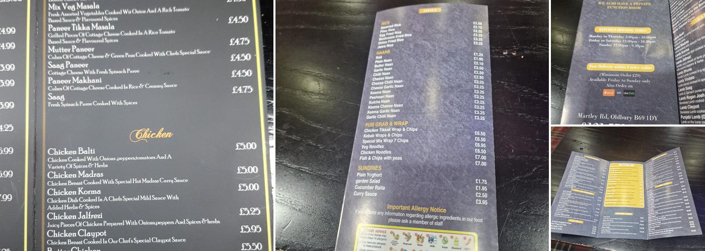 The Phoenix bar & grill Menu