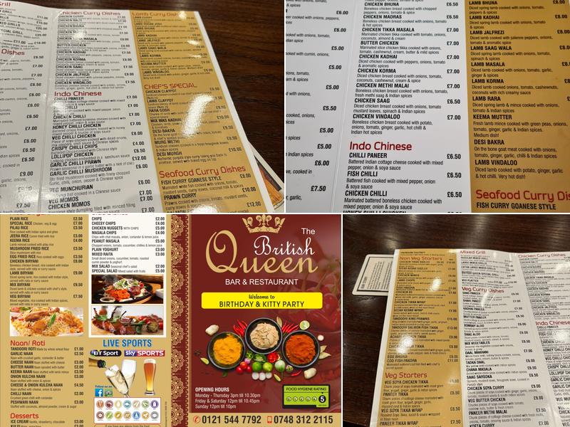 The British Queen Menu