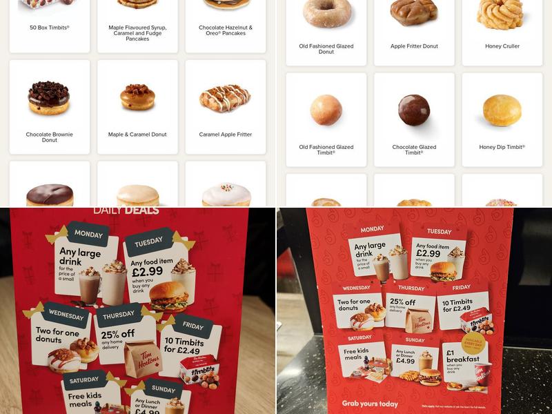 Tim Hortons Menu