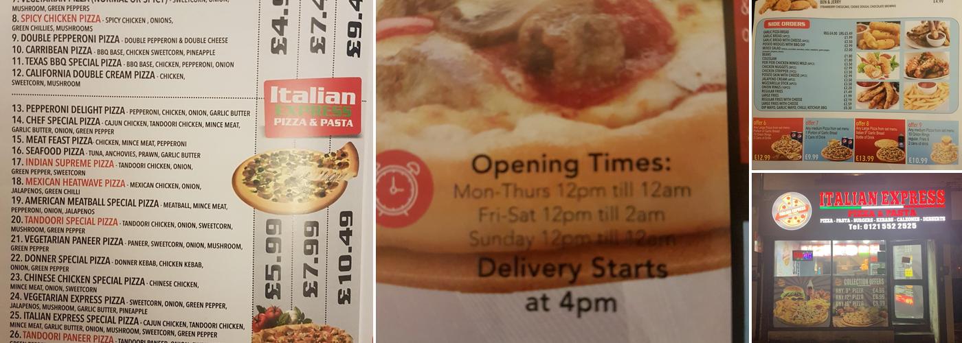 Italian Express Pizza & Pasta Menu