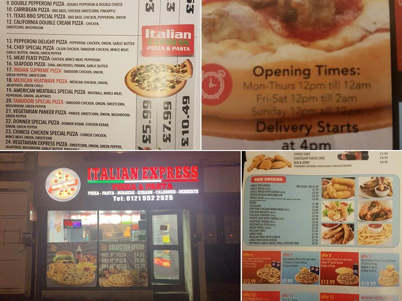 Italian Express Pizza & Pasta Menu