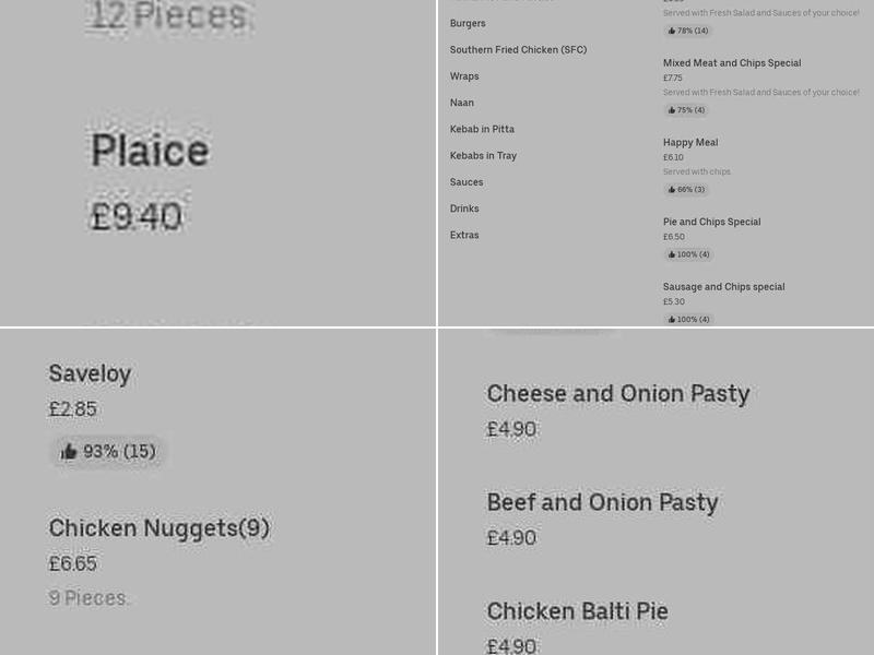 Neptune Fish Bar Menu