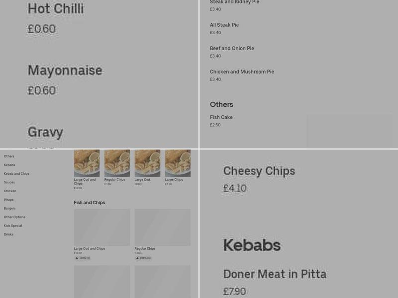 Rose's Fish Bar Menu