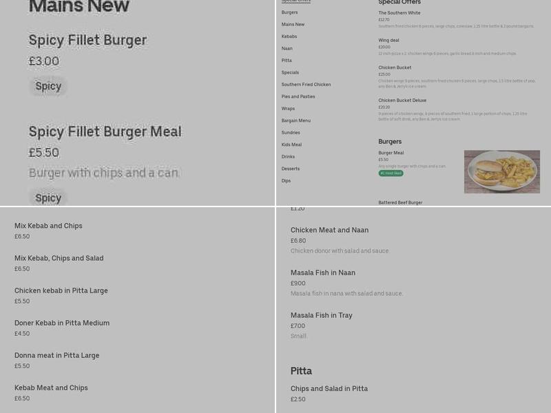 The Chip 'N' Whale Menu