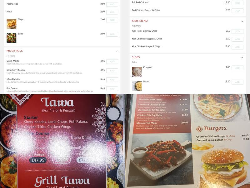 Sanah's Indian & Continental Cuisine Menu
