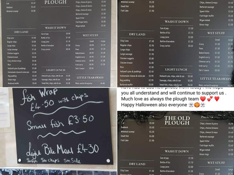 Old Plough Chippy Menu