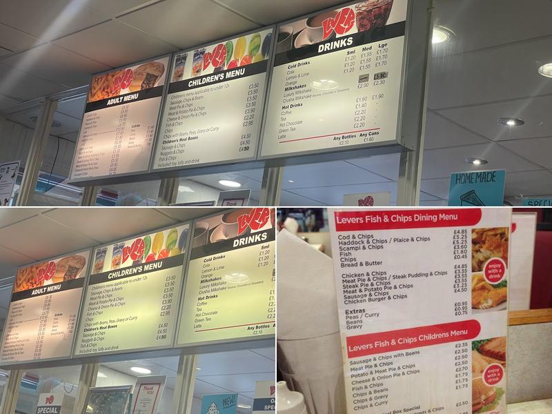 Levers Fish & Chip Shop Menu