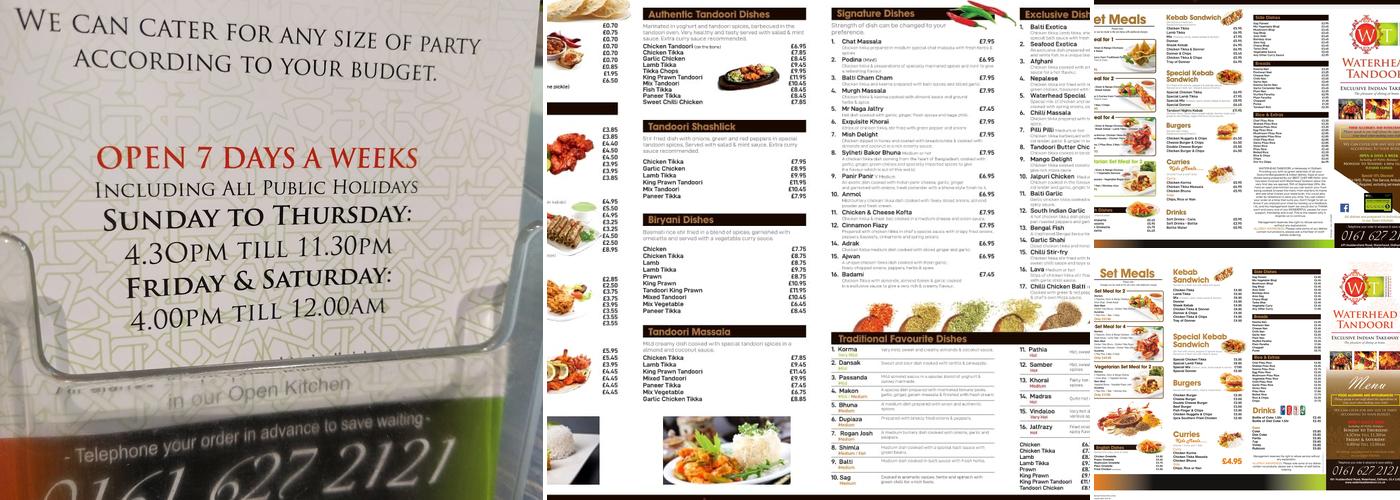 Waterhead Tandoori Menu