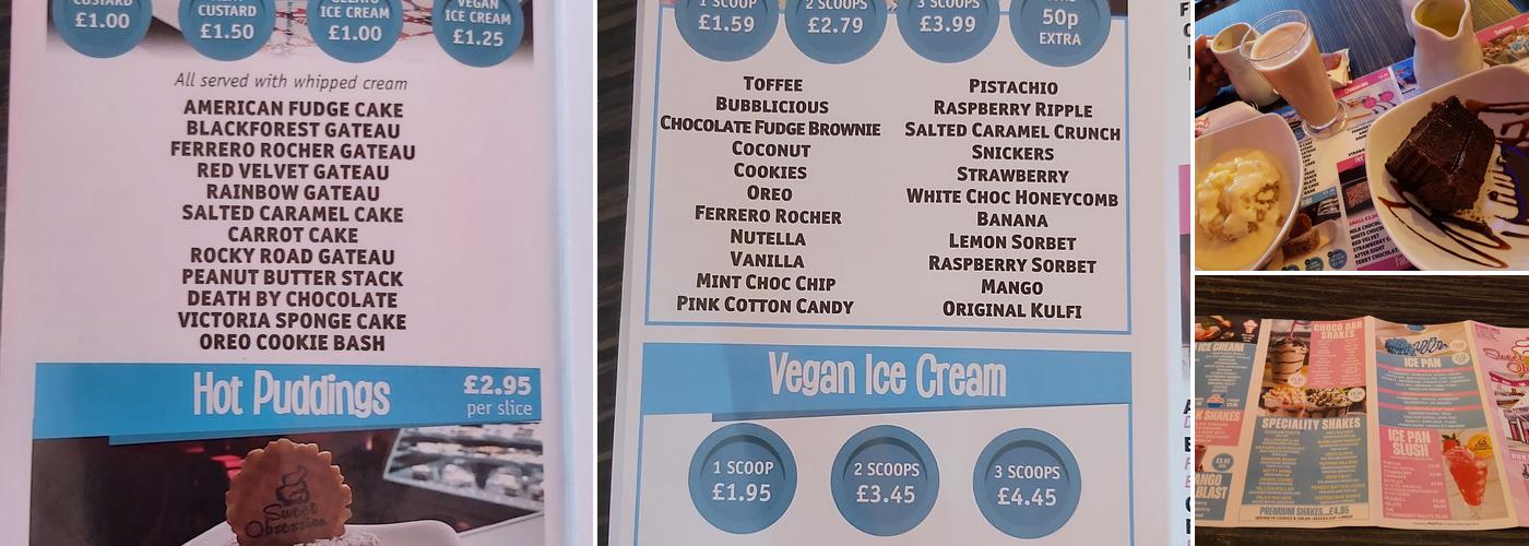Sweet Obsession Gelato Oldham Menu