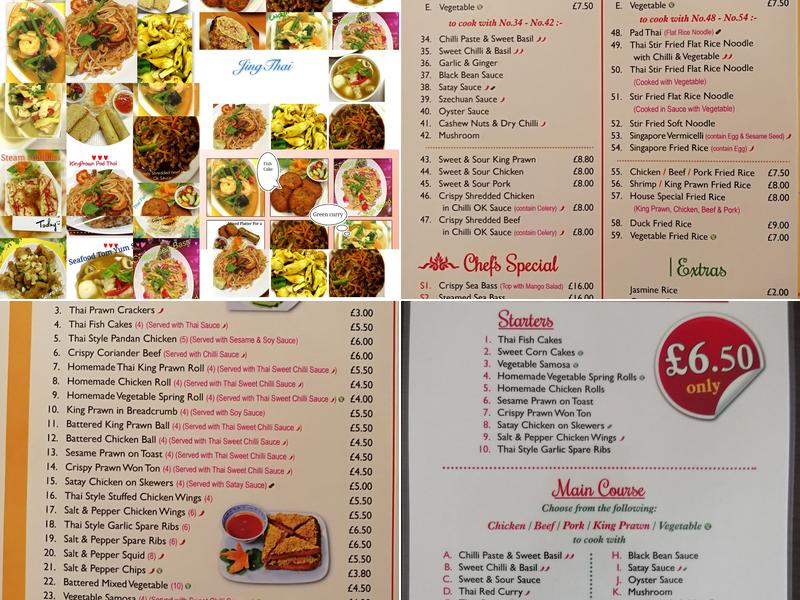 JING THAI RESTAURANT Menu