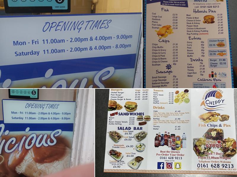 Watersheddings Chippy Menu