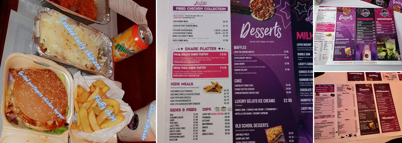 Luckys Diner Oldham Menu