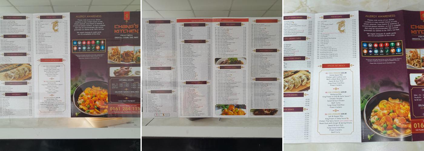 Chang's Kitchen Menu