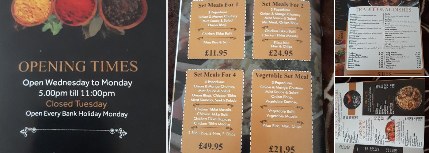 Mo's Tandoori Menu