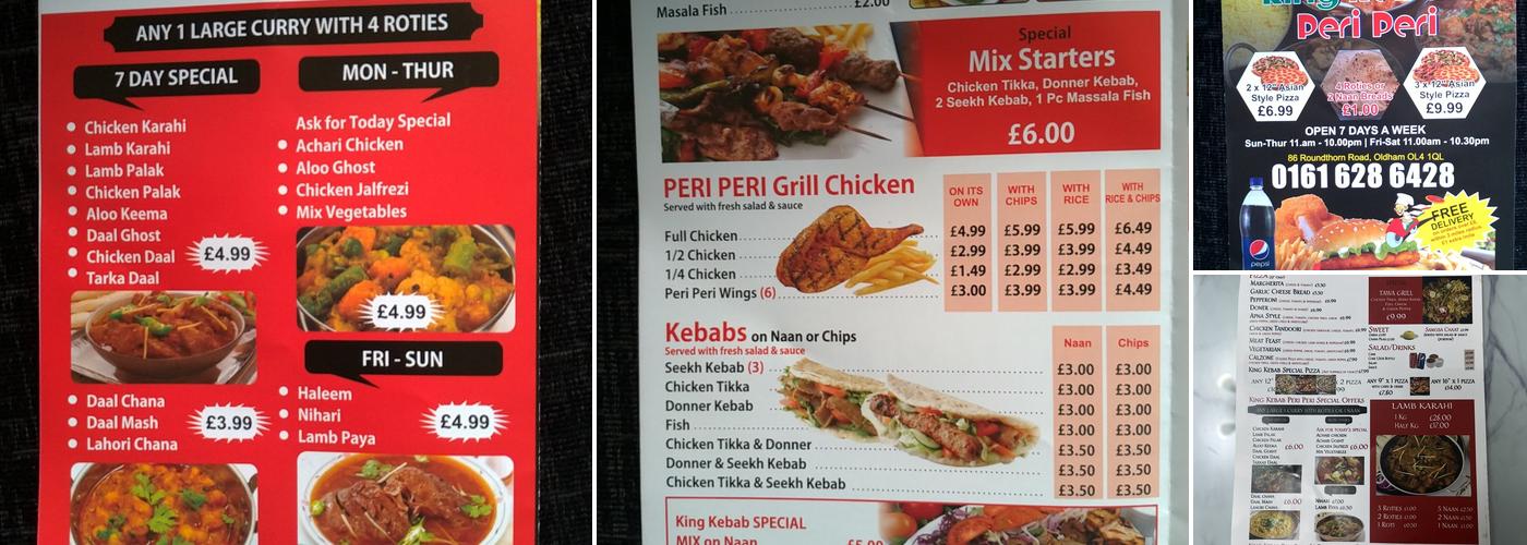King Kebab Peri Peri Menu