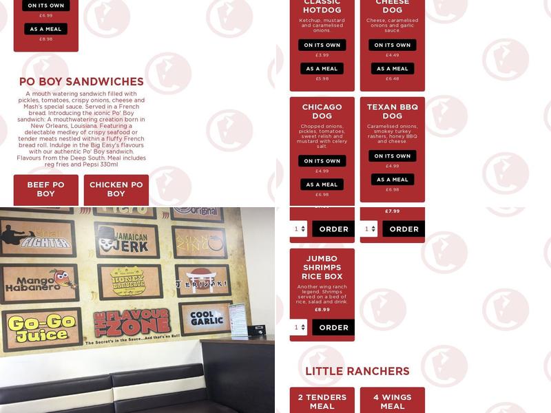 Mashs Wing Ranch Oldham Menu