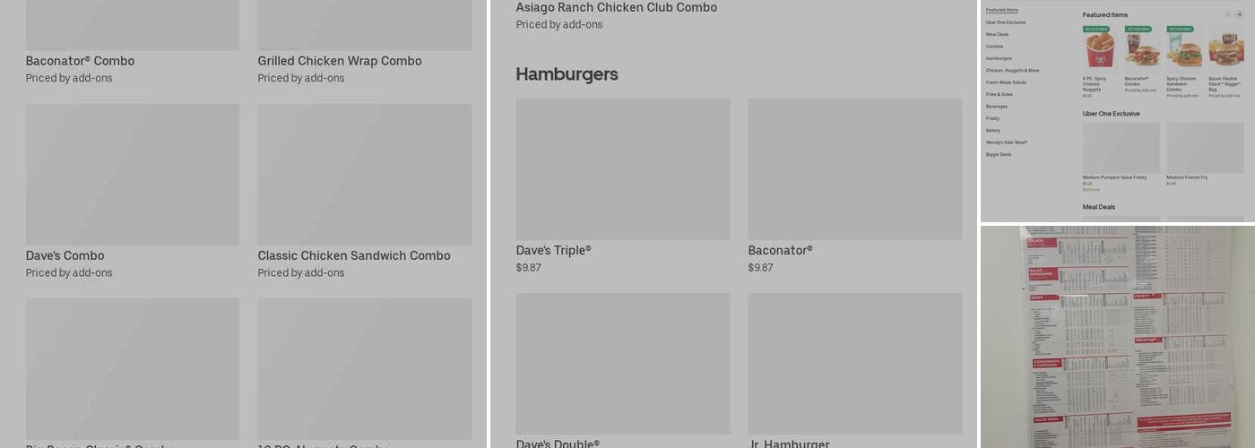 Wendy's Menu