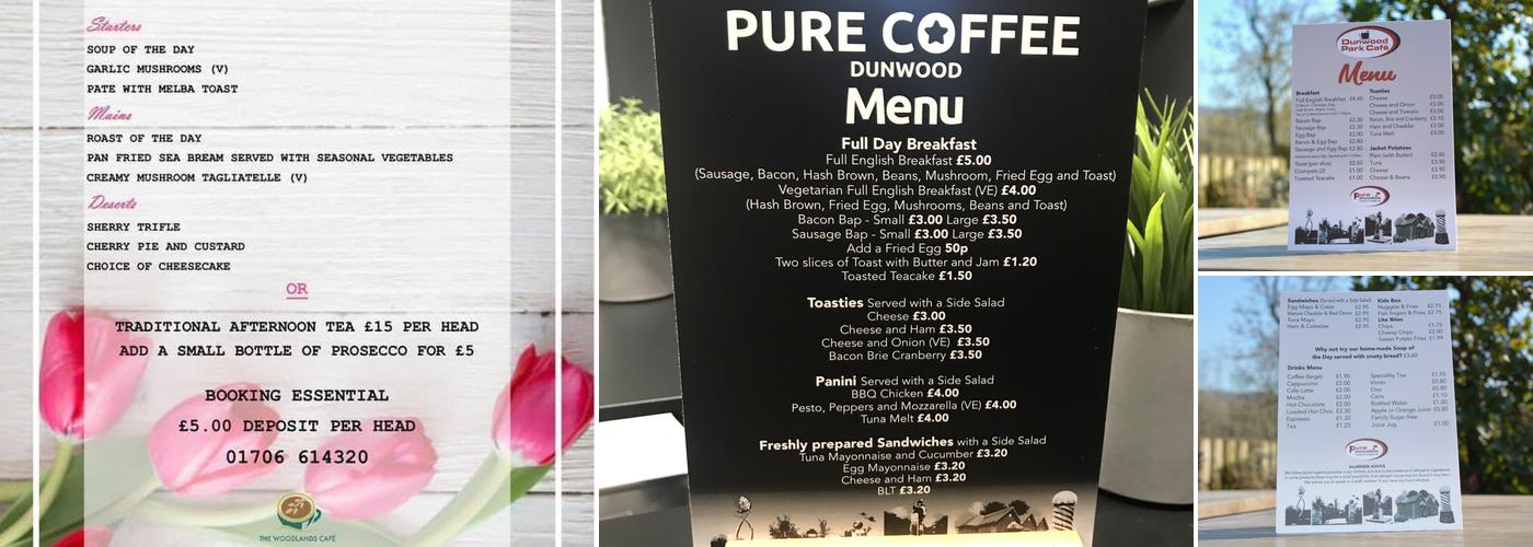Dunwood Park Cafe Menu
