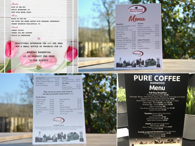 Dunwood Park Cafe Menu